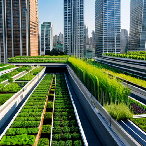 Home 4 **Prompt 1: Urban Green Transformation**
A panoramic view of a vibrant, futuristic cityscape transformed by sustainable urban agriculture. Modern skyscrapers feature integrated vertical farms and lush rooftop gardens, overflowing with diverse plant life. Smart technology elements like subtle sensor arrays and automated irrigation systems are visible. Professional individuals, fully clothed in modest business attire, are seen observing and interacting with the green infrastructure, showcasing innovation and environmental stewardship. The city is bathed in bright, natural daylight, reflecting a clean and optimistic future. This image embodies sustainable urban development, safe for work, appropriate content, perfect anatomy, correct proportions, natural pose, well-formed hands, proper finger count, natural body proportions, high-quality professional photography.