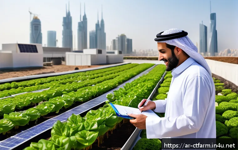 도시농업관리사와 도시농업전문가 비교 - A detailed urban rooftop garden scene in a Middle Eastern city, showcasing a diverse team of profess...